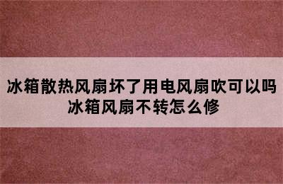 冰箱散热风扇坏了用电风扇吹可以吗 冰箱风扇不转怎么修